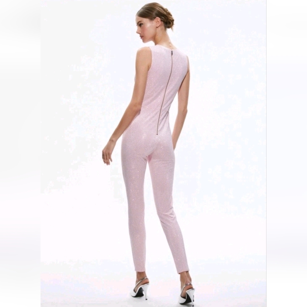 ALICE + OLIVIA FREDDIE CREWNECK EMBELLISHED CATSUIT $595 - Picture 3 of 15